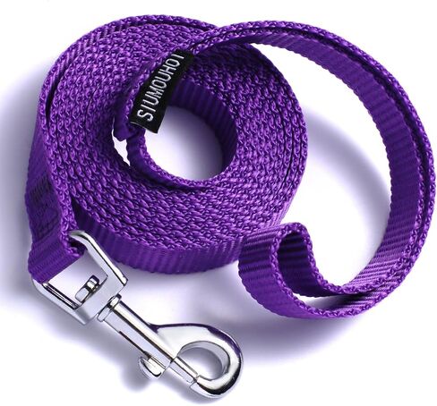 6 FT Durable Nylon Dog Leash - Strong Traditional Style, 5/8 Inch Width, with Easy to Use Metal Collar Hook - Ideal for Training and Walking Small, Medium and Large Dogs (Black) in Kuwait