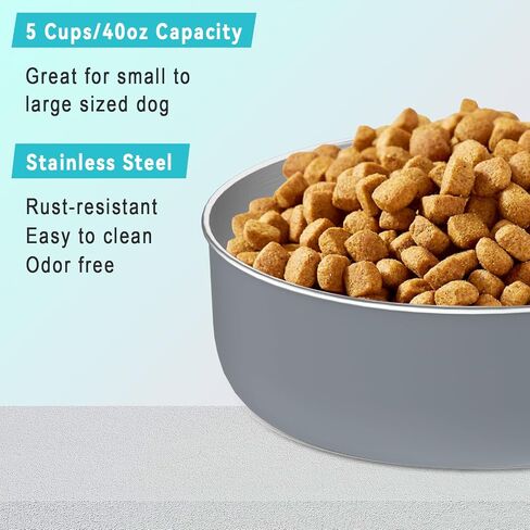 40 Oz Travel Dog Bowls with Lid, Collapsible Dog Water Bowl BPA-Free, Stainless Steel Dog Food Bowl - 2in1 Portable Dog Bowls - Dog Trip Camping Travel Essentials in Saudi Arabia