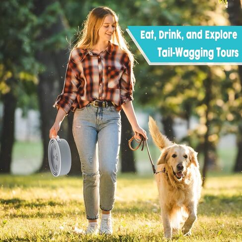 40 Oz Travel Dog Bowls with Lid, Collapsible Dog Water Bowl BPA-Free, Stainless Steel Dog Food Bowl - 2in1 Portable Dog Bowls - Dog Trip Camping Travel Essentials in Saudi Arabia