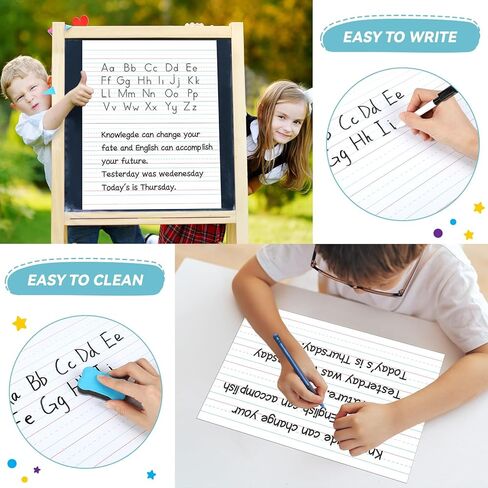 Jumbo Magnetic Draw & Write Paper 21.5x17in Dry Erase Handwriting Lined Paper for Classroom Whiteboard Writing Chart Paper Giant Magnetic Newsprint Handwriting Story Paper Homeschool Teaching Supplies in Kuwait