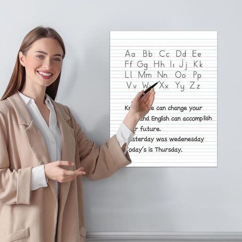 Jumbo Magnetic Draw & Write Paper 21.5x17in Dry Erase Handwriting Lined Paper for Classroom Whiteboard Writing Chart Paper Giant Magnetic Newsprint Handwriting Story Paper Homeschool Teaching Supplies in Kuwait