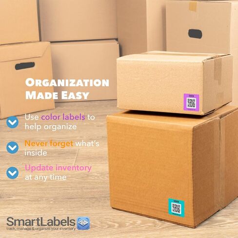 ملصقات رمز QR Smart Smart Pack من 48 Modern Made في الولايات المتحدة الأمريكية - ملصقات رمز الاستجابة السريعة للتخزين ، ملصقات QR لصناديق التخزين ، ملصقات ملصقات لحبان التخزين على تطبيق iOS و Android ، ملصقات حمل لصناديق التخزين in Kuwait