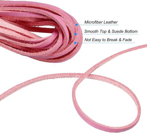 PATIKIL Faux Suede Leather Cord, 3 Rolls 3mm x 5.5 Yards Flat Synthetic Leather Strips for Necklace Bracelet Jewelry Beading DIY Crafts, Orange (Total 16.5 Yards) in Saudi Arabia