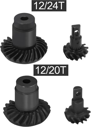 12T/24T 12T/20T Steel Overdrive Helical Axle Gears Bevel Gear Set for FMS 1/24 1/18 RC Crawler FCX18 FCX24 Upgrade Parts (12/24T and 12/20T) in Kuwait