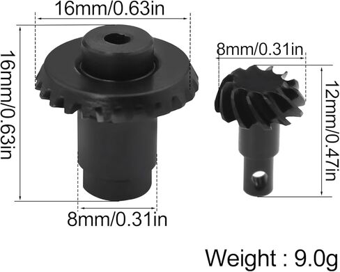 12T/24T 12T/20T Steel Overdrive Helical Axle Gears Bevel Gear Set for FMS 1/24 1/18 RC Crawler FCX18 FCX24 Upgrade Parts (12/24T and 12/20T) in Kuwait