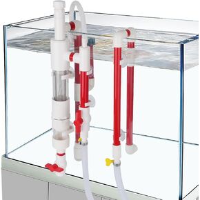hygger Aquarium Overflow Filter with Waste Collection Separator, External Hanging Aquarium Filter Accessory, Fish Tank Siphon Filtration System for Saltwater Freshwater Tank Greater Than 15 in Height
