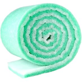 Aquarium Filter Media - Reusable Filter Floss for Fish & Turtle Tank Filters | Strong Density, Thick 12" x 72" x 0.75"-1" | Cut-to-Fit Pond Filter Pad (Green/White)