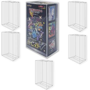 EVORETRO Plastic Display Case Protector for Pokemon Medium Tin Packaging - 5-Pack 0.40 mm Thick Archival Grade, Clear Transparent Protective Cases, Stackable, Custom Fit for Easy Setup and Storage