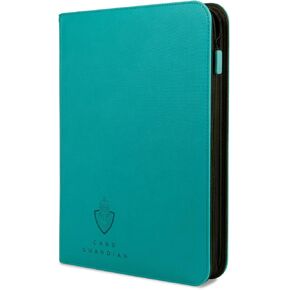 Card Guardian - 9 Pocket Premium Binder with Zipper for 360 Cards Trading Card Games TCG (Teal) - Side Loaded Pockets - Compatible Yugioh Cards MTG Binder Sports Card Binder