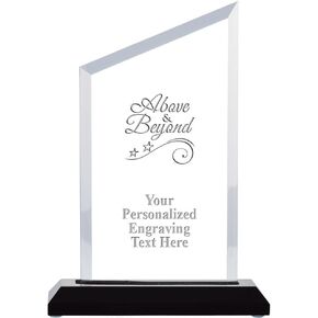 Above and Beyond Acrylic Award, 8" H Personalized Acrylic Award Trophy with Custom Engraving Prime
