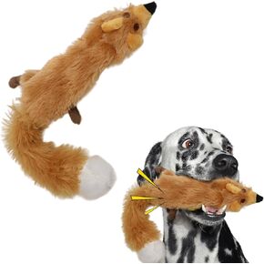SPOT Mini Skinneeez Fox- Stuffless Dog Toy with Squeaker-No Stuffing Squeaky Dog and Puppy Toys, Unstuffed Chew Toy for Small & Medium Breeds, 1pc