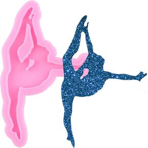 Resin Keychain Mold Gymnast Silicone Mold Epoxy Resin Molds for DIY Keychain Backpack Pendant Jewelry Making Necklace Decoration Craft