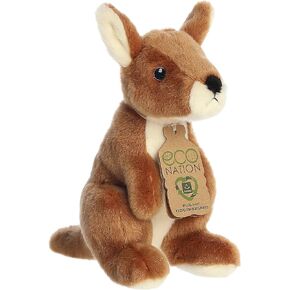 Aurora® Eco-Friendly Eco Nation™ Eco Softies™ Kangaroo Stuffed Animal - Environmental Consciousness - Recycled Materials - Brown 8 Inches