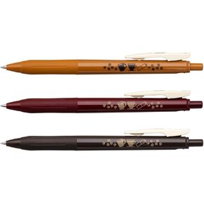 Zebra JJ15-3C-VI-A Sarasa Clip, Vintage Color, 0.02 inches (0.5 mm), Coffee Pattern, Set of 3