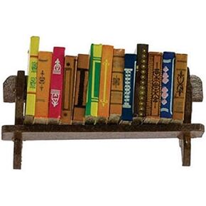 International Miniatures by Classics Dollhouse Miniature Set of 12 Large Books on a Wood Shelf