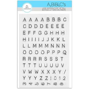 Alphabet Stamps by Bibi Cameron (A,BiBi,C's Lane Narrow Font with Stackable Clear Blocks)