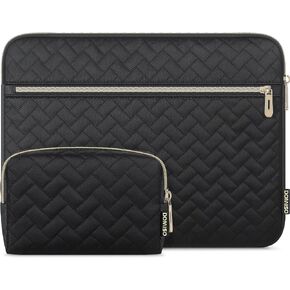 DOMISO 15.6 inch Laptop Sleeve for MacBook Air M3 15 inch Laptop Case 15.6 inch Compatible with MacBook Air 15 inch Plus 15 MacBook Pro Protective Computer Sleeve 15 inch Laptop with Small Case,Black