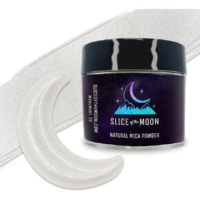 شريحة القمر | Shimmer Pearl Natural Mineral Mica Powder ، 0.88oz (25g) | للاستخدام الشخصي أو المهني - مستحضرات التجميل ، ومشاريع راتنج الايبوكسي ، وطلاء الأظافر ، والصابون ، وقنابل الحمام ، والمشاريع الفنية
