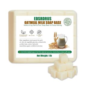 Scent Soap Base DIY Handmade Soap with Goat Milk/Honey/Peach/Cologne/Shea Butter/Aloe Vera/Oatmeal Milk & Coconut Oil, Moisturizing Melt and Pour Soap Base for Soap Making