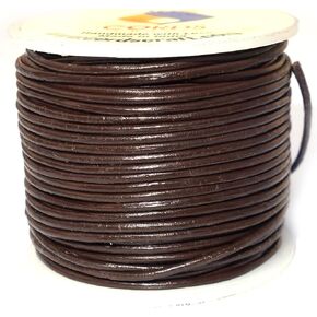 | Round Leather String Cord 1mm for Making Jewelry, Hair Accessories, Beading Work, Wraps, DIY Crafts and Hobby Projects, Leather String Cord, 21.87 Yards (34 Dark Brown)