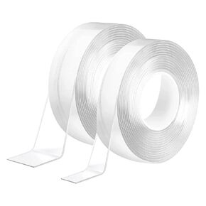 Double Sided Tape Heavy Duty 2 Rolls, 20ft Nano Tape Double Sided,Adhesive Tape for Walls, Carpets, and Posters, Double Stick Mounting Tape for Rug, Picture Hanging Strips, Office & Outdoor