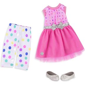 Glitter Girls – Poodle Cuddles Fashion Outfit with Hair Bow – 14-inch Doll Clothes and Accessories for Kids Ages 3 and Up – Children’s Toys