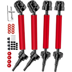 RC Drive Shaft Axles Upgrades Part for 1/10 Arrma Senton Granite 3S Blx(Mega550),Vortek 3S Blx,Steel #45 Front Rear Driveshafts CVD,4PCS,Red