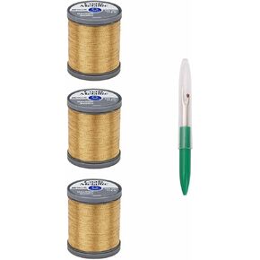 Coats & Clark Sewing Thread Metallic Embroidery Thread 125 Yards (3-Pack) Silver S990-9420-3P with Seam Ripper