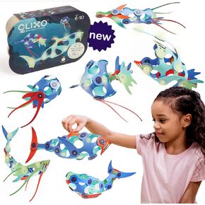 حزمة Clixo Tropical Birds - لعبة بناء البخار المغناطيسي مجموعة مع آلية مخصصة للجناح للعب الإبداعي ، Ages 6+