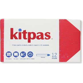 Kitpas 16 Medium Crayons - Water-Soluble Coloring Crayons for Paper, Glass, & Windows, Color Sticks for Toddlers, Kids Ages 3+
