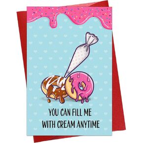 بطاقة Flyab Valentines Day - 4''x6 '' بطاقات عيد الحب مضحكة لها زوجة زوجة زوجة صديقها صديق عيد الحب مع بطاقة عيد ميلاد مظروف رومانسي للنساء للنساء زوجين