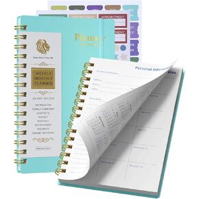 QSSRWNAO 2024-2025 Planner - Academic Weekly & Monthly Planner 2024-2025 with Tabs Sticker,18 Months Planner Jul 2024 - Dec 2025,5.6" x 8.2" Daily Planner,Ideal for Office School Supplies -Pink