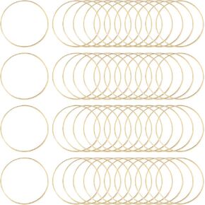 50pcs 50mm Circle Earrings Findings Round Beading Hoops Golden Brass Circles Link Open Bezel Frame Rings for DIY Jewelry Making Art Creation Gift Earring Necklace Earring Bulk Supplies