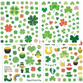 St Patricks Day Stickers for Kids 400 Pcs Shamrock Stickers 8 Sheets Party Decoration ST Paddys Day Stickers