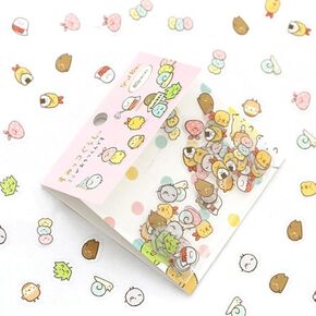80Pcs Colorful Nice and Attractive Japanese Stationery Stickers Cute Cat Sticky Paper Kawaii PVC Diary Bear Sticker for Decoration Diary Scrapbooking Random Style，Notebooks and Writing Pads