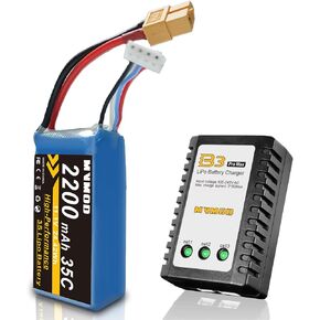 3S LiPo Battery 2 Pack, 2200mAh 11.1V 35C Lipo Battery with XT60 Connector for RC Car RC Airplane RC Boat RC Quadcopter Helicopter FPV Drone (2pcs)