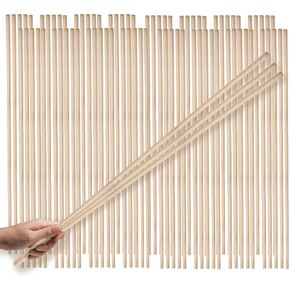 80pcs قضيب Dowel Wood 24 بوصة - أويل خشبي 1/4 بوصة × 24 بوصة للحرف اليدوية الحرف الحرف الحرف العصي الخيزران عصي الخيزران