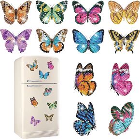 Vcekract 12 PCS Diamond Art Refrigerator Magnets, Cat Diamond Art Kits for Adults, Diamond Painting Kits for Home Decor, Small Diamond Art Crafts
