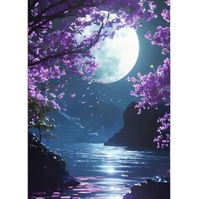 Qinrubb DIY Bright Moon Moon Painting kits ، Cloving Moonlight Moonlight Art Painting kits للبالغين المبتدئين ، DIY 5D paint in Kuwait