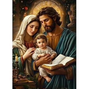 Keyifa Diamond Art Ats Jesus Diamond Painting kits للبالغين ، تدريبات كاملة على مدار 5D ، God Goising Diamond Dots Paint