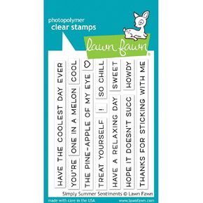 Lawn Fawn LF2335 Simply Summer Sentiments 3X4 Clear Stamp Set