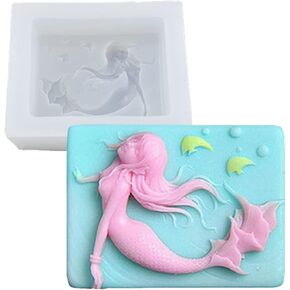Grainrain Silicon Soap Mold Handcraft DIY Candle Resin Mould for Handmade Soap Mermaid (12019)