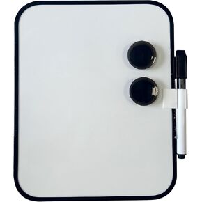 Magnetic Whiteboard, Erasable Notepad, Portable Drawing Board, Teaching Whiteboard, Magnetic Dry Erase Board for Lockers, 6" x 8" with Marker and 2 Magnets (Black)