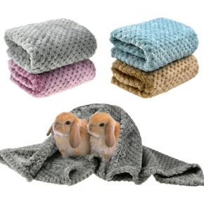 Vehomy 4Pcs Guinea Pig Blankets Hamster Flannel Blanket Bunny Blanket Cage Liners Small Pet Fleece Sleep Blankets Bedding Mats Bathe Towels for Hamster Guinea Pig Rabbit Kitten Chinchilla Hedgehog