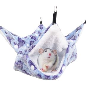 Pet Hammock,Rat Guinea Pig Hammock for Ferret, Sugar Glider, Rat Chinchilla Hamster Small Animals (Purple-Heart, Medium)