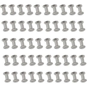 Leather Rivet Chicago Screw Belt Buckle Screw Leather Screw Rivet Leather Fastener Threaded Post 1/2 Inch Sliver For DIY Leather Craft and Binding 50PCS