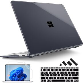 Tuiklol Slim Sparkly Case for Microsoft Surface Laptop 13.8 inch 2024 Release 7th Edition Model: 2036 with Plastic Hard Shell Case + Dust Plug + Screen Protector + Keyboard Cover,Sparkly Pink