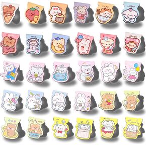 30PCS Cute Magnetic Bookmarks for Kids, Magnet Book Markers with 30 Patterns, Kawaii Girls Animals Page Clips, Cartoon Bookmark for Women Chindre Students School Home Office Supplies