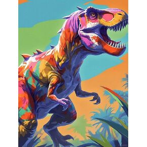 YEEIFFD Dinosaur Diamond Painting Kits for Adults, DIY 5D Animal Diamond Art Full Drill for Adult Beginner Home Wall Decor Gift 12x16 inch