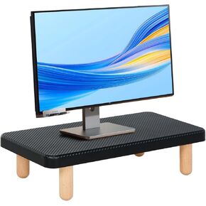 Dual Monitor Stand - 39Inch Large Wood Monitor Stand Riser, Holds 200lbs Ultra Strong Support for 2 Monitor/Laptop Computer/TV/PC/Printers, Desk Organizer for Gamming Room&Office, Extension Monitor Stand Riser